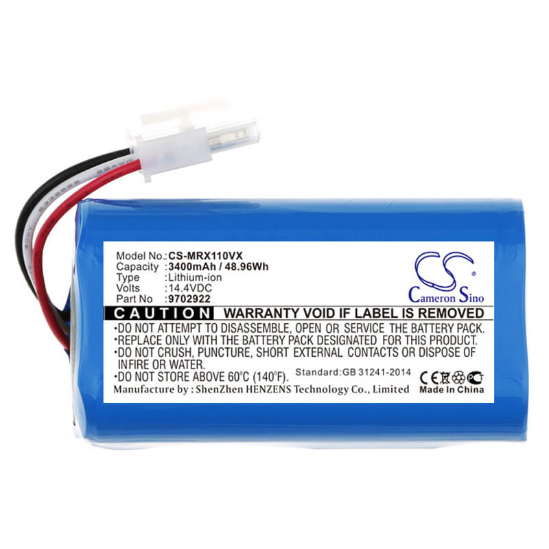14.4V, 3400mAh, Li-ion Battery fits Miele, Rx1-sjql0, Scout Rx1, 48.96Wh