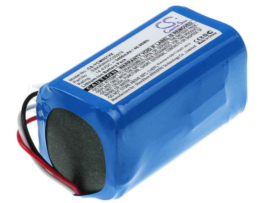 14.4V, 3400mAh, Li-ion Battery fits Iclebo, Arte Ycr-m05, Pop Ycr-m05-p, 48.96Wh