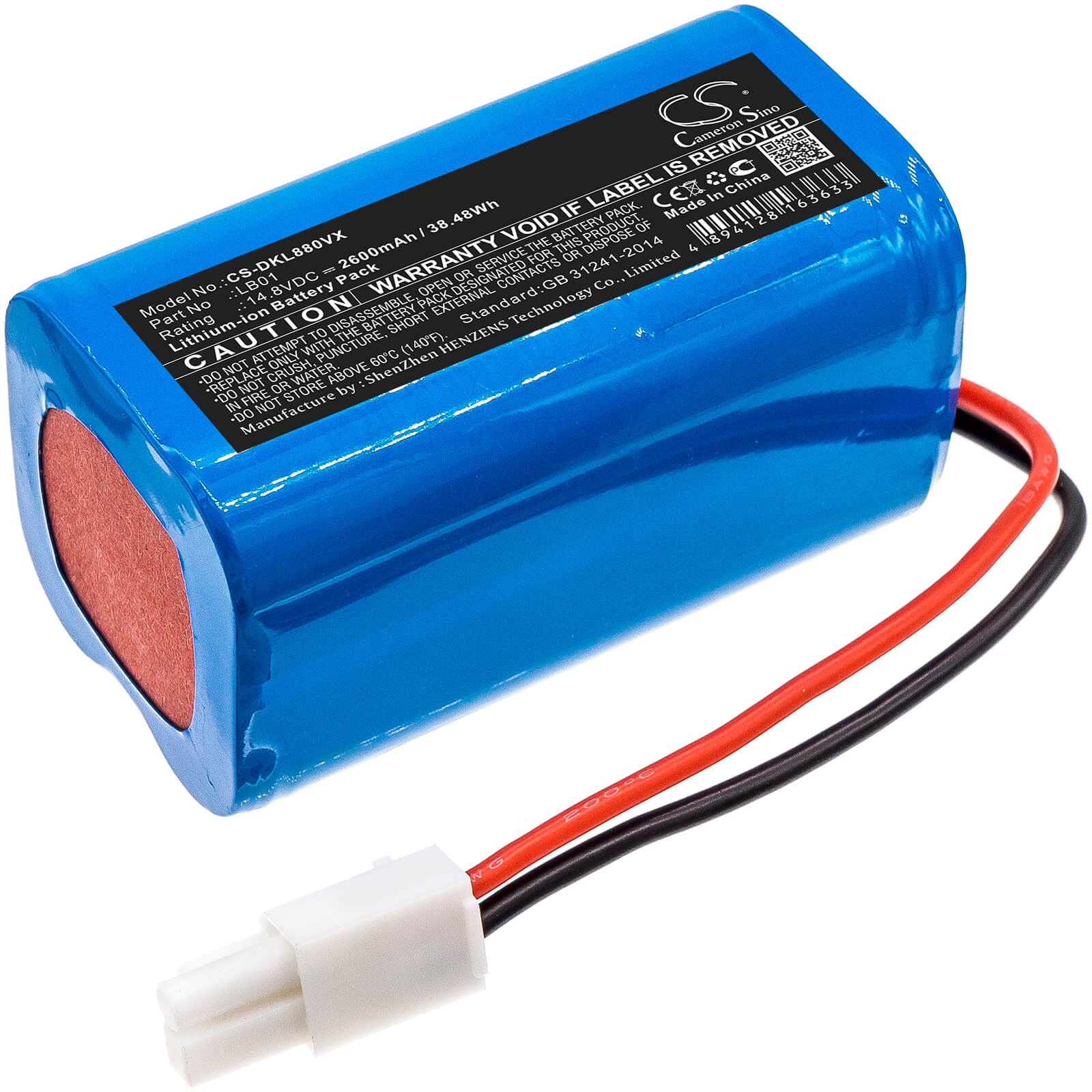 14.8V, 2600mAh, Li-ion Battery fits Donkey, Dl880, 38.48Wh