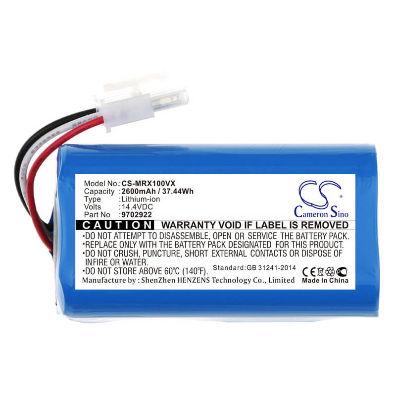 14.4V, 2600mAh, Li-ion Battery fits Miele, Rx1-sjql0, Scout Rx1, 37.44Wh