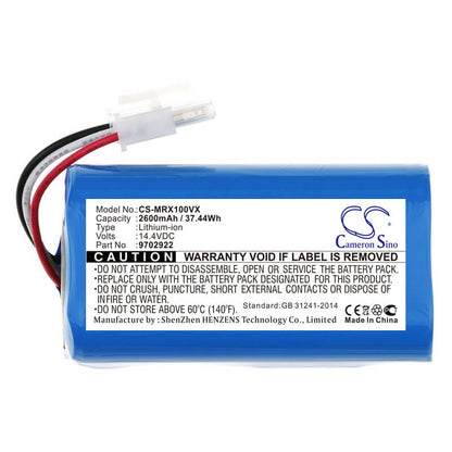 14.4V, 2600mAh, Li-ion Battery fits Miele, Rx1-sjql0, Scout Rx1, 37.44Wh