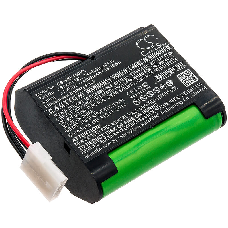 7.4V, 4500mAh, Li-ion Battery fits Vorwerk, Kobold Vr100, Kobold Vx100, 33.3Wh