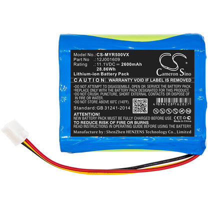 11.1V, 2600mAh, Li-ion Battery fits Moneual, Everybot Rs500, Everybot Rs700, 28.86Wh