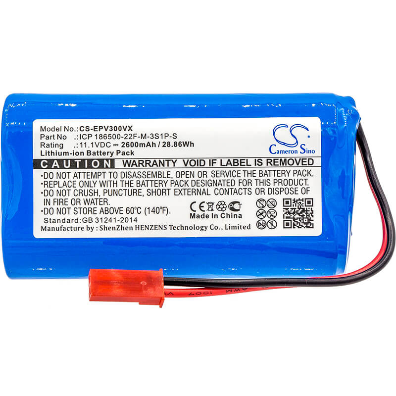 11.1V, 2600mAh, Li-ion Battery fits Electropan, Ilife V3s, Ilife V3s Pro, 28.86Wh