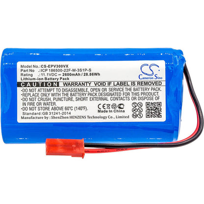 11.1V, 2600mAh, Li-ion Battery fits Electropan, Ilife V3s, Ilife V3s Pro, 28.86Wh