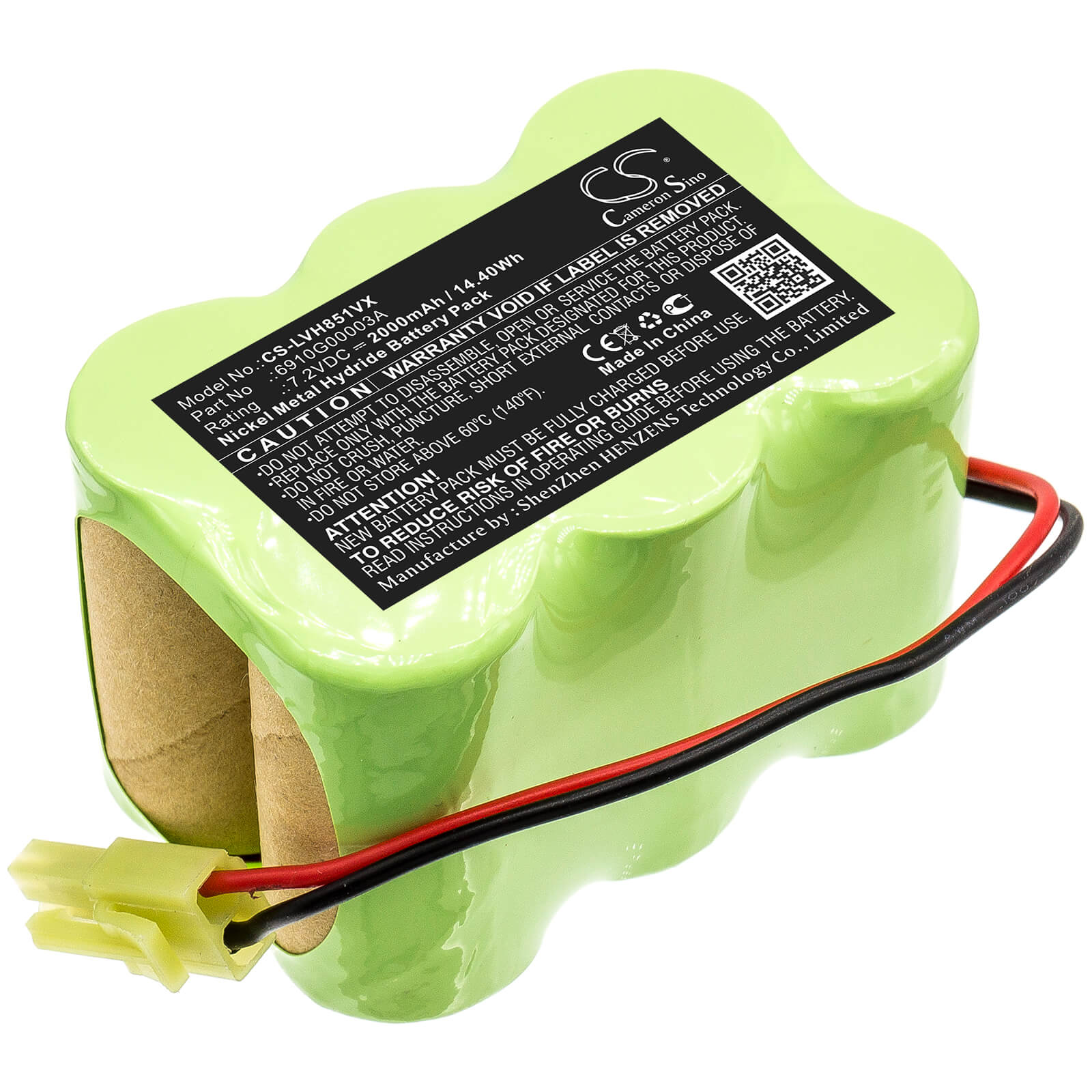 7.2V, 2000mAh, Ni-MH Battery fits Lg, Vh851c, V-h851cp, 14.4Wh