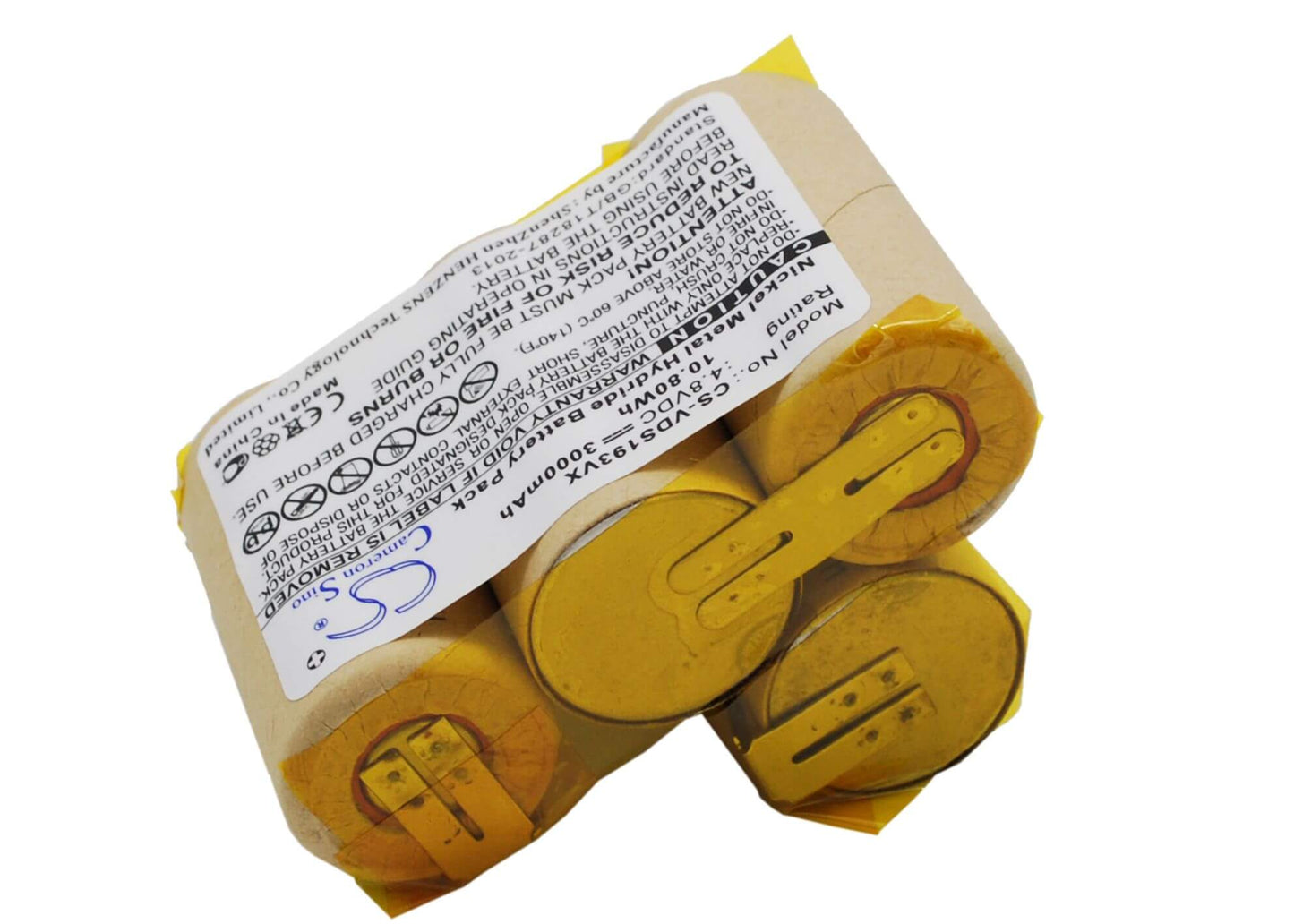 4.8V, 3000mAh, Ni-MH Battery fits Vileda, As-193e9a, 14.4Wh