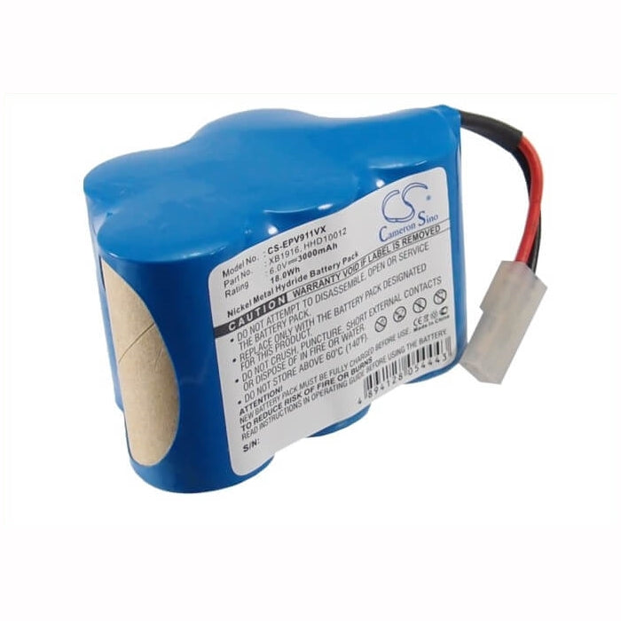 6.0V, 3000mAh, Ni-MH Battery fits Euro Pro, 2 Speed Cordless Sweeper, Shark V1911, 18Wh