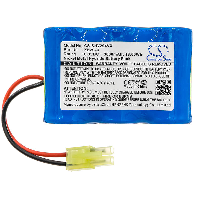 6.0V, 3000mAh, Ni-MH Battery fits Shark, V1940, V2940, 18Wh