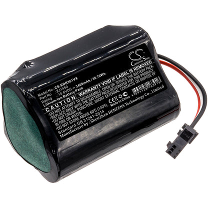 10.8V, 3400mAh, Li-ion Battery fits Ecovacs, D36a, D36b, 36.72Wh