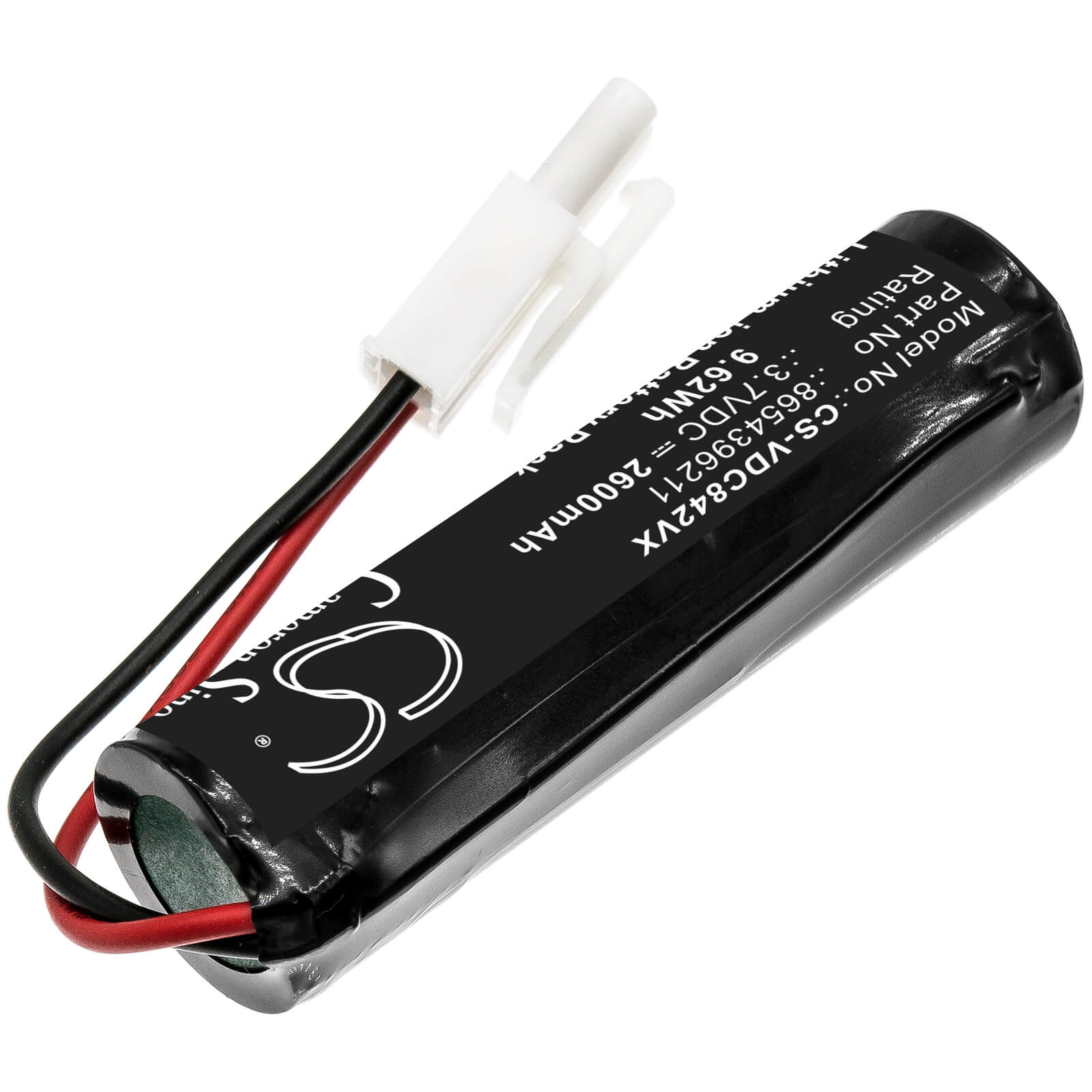 3.7V, 2600mAh, Li-ion Battery fits Vileda, Quick & Clean, Vi409842, 9.62Wh