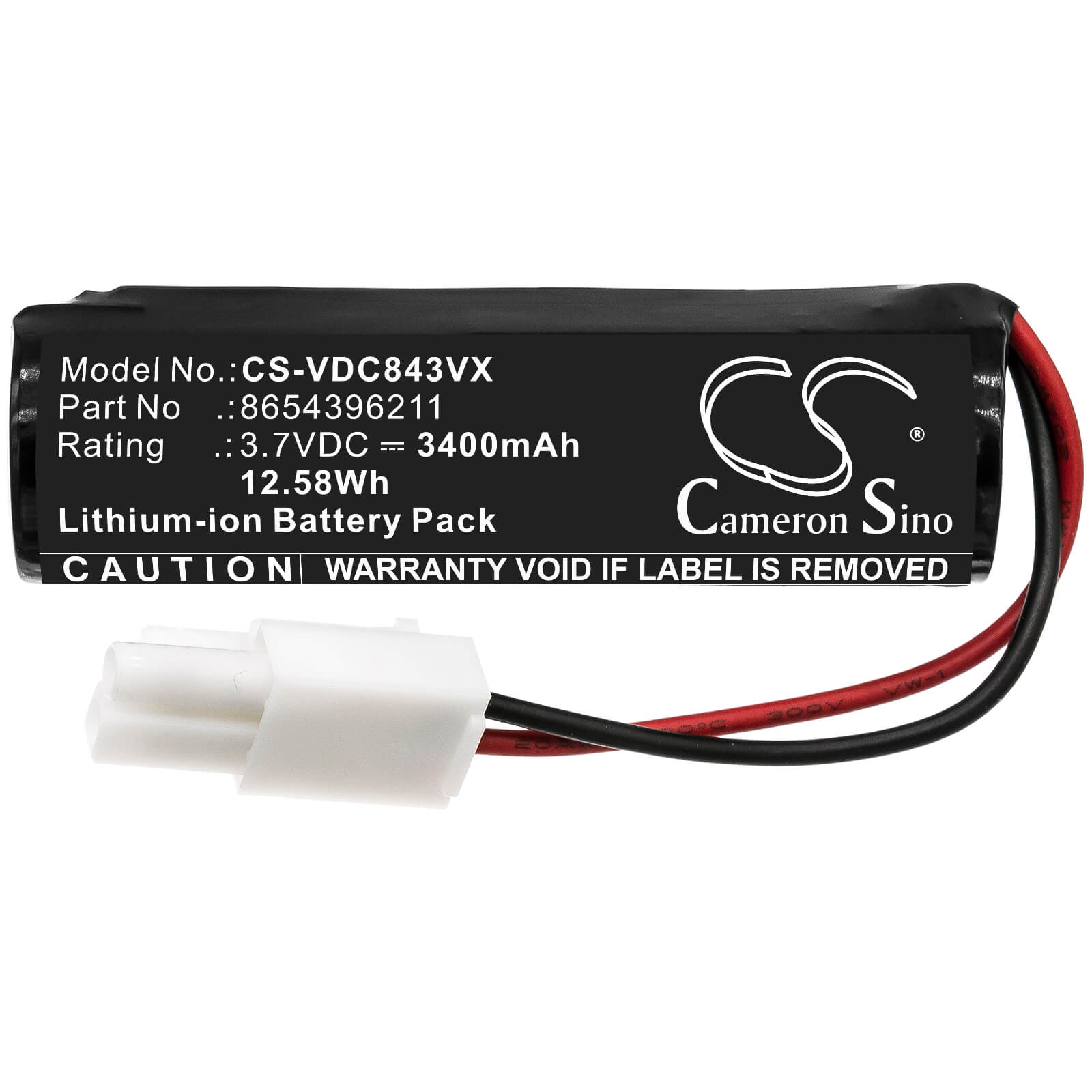 3.7V, 3400mAh, Li-ion Battery fits Vileda, Quick & Clean, Vi409842, 12.58Wh