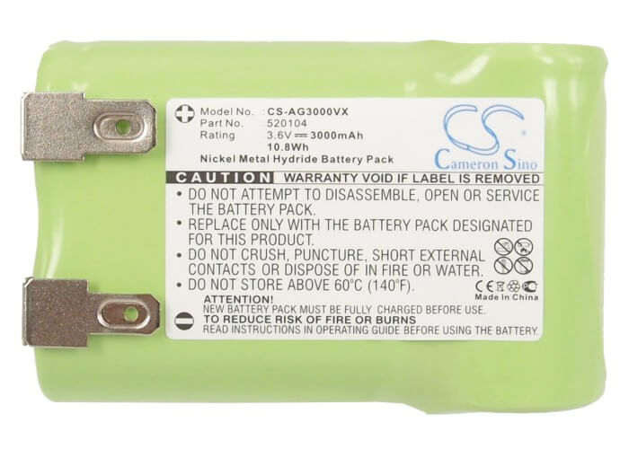 3.6V, 3000mAh, Ni-MH Battery fits Aeg, Junior 3000, 10.8Wh
