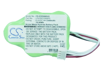 6.0V, 3300mAh, Ni-MH Battery fits Ecovacs, Deebot D62, Deebot D620, 19.8Wh
