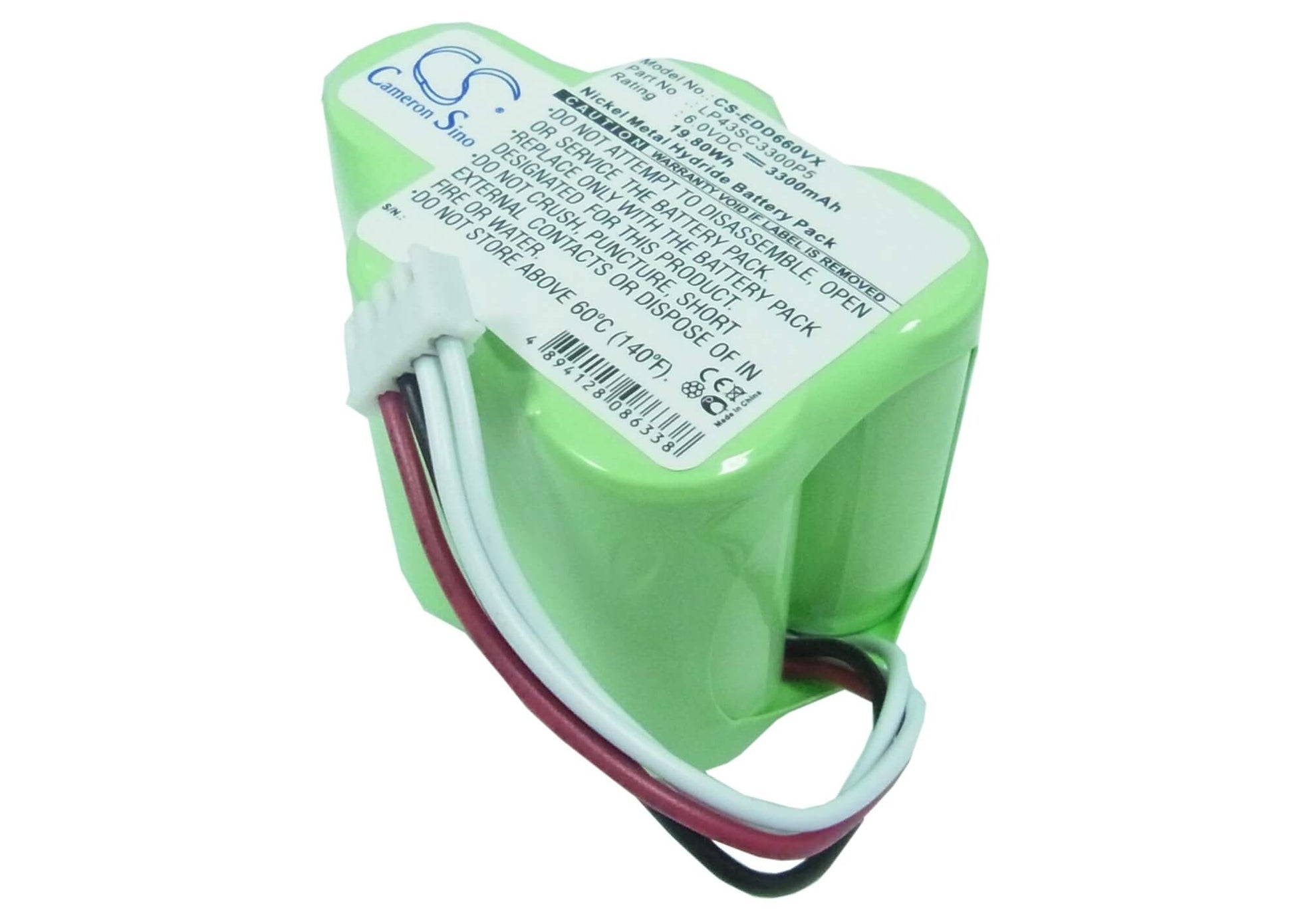 6.0V, 3300mAh, Ni-MH Battery fits Robot, Rvc0010, Rvc0011, 19.8Wh
