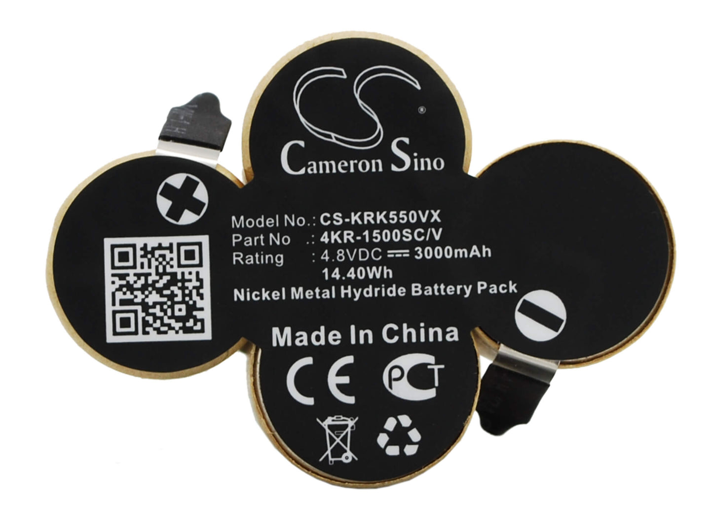 4.8V, 3000mAh, Ni-MH Battery fits Karcher, Broom K55, K55, 14.4Wh
