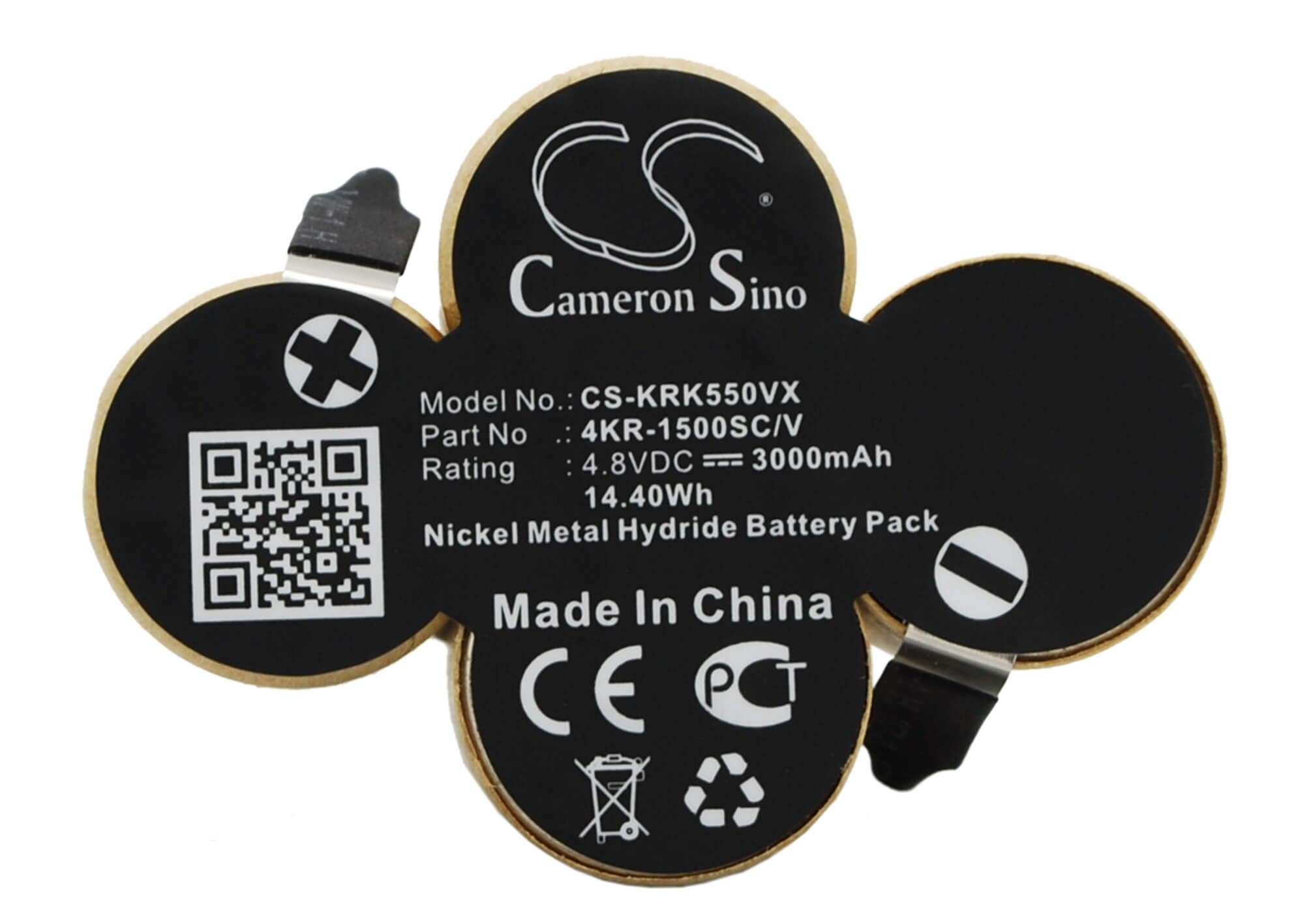 4.8V, 3000mAh, Ni-MH Battery fits Karcher, Broom K55, K55, 14.4Wh