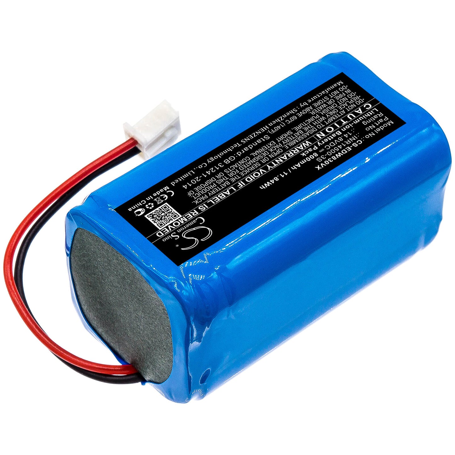 14.8V, 800mAh, Li-ion Battery fits Ecovacs, W830, W830-rd, 11.84Wh