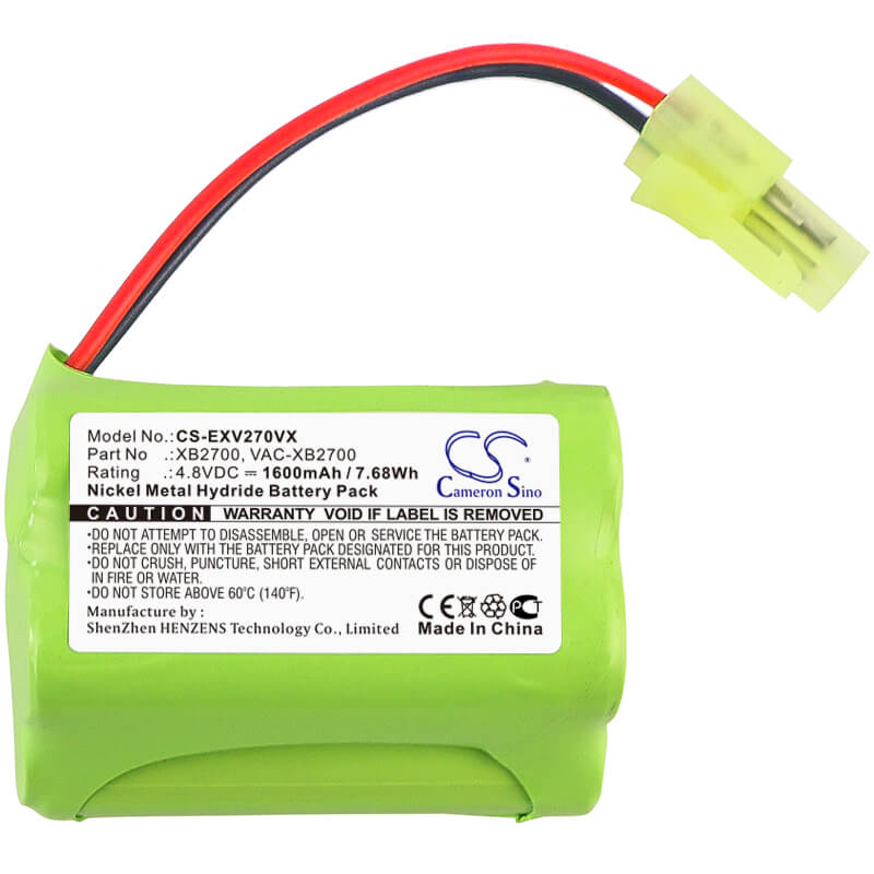 4.8V, 1600mAh, Ni-MH Battery fits Euro Pro, V2700z, Xb2700, 7.68Wh