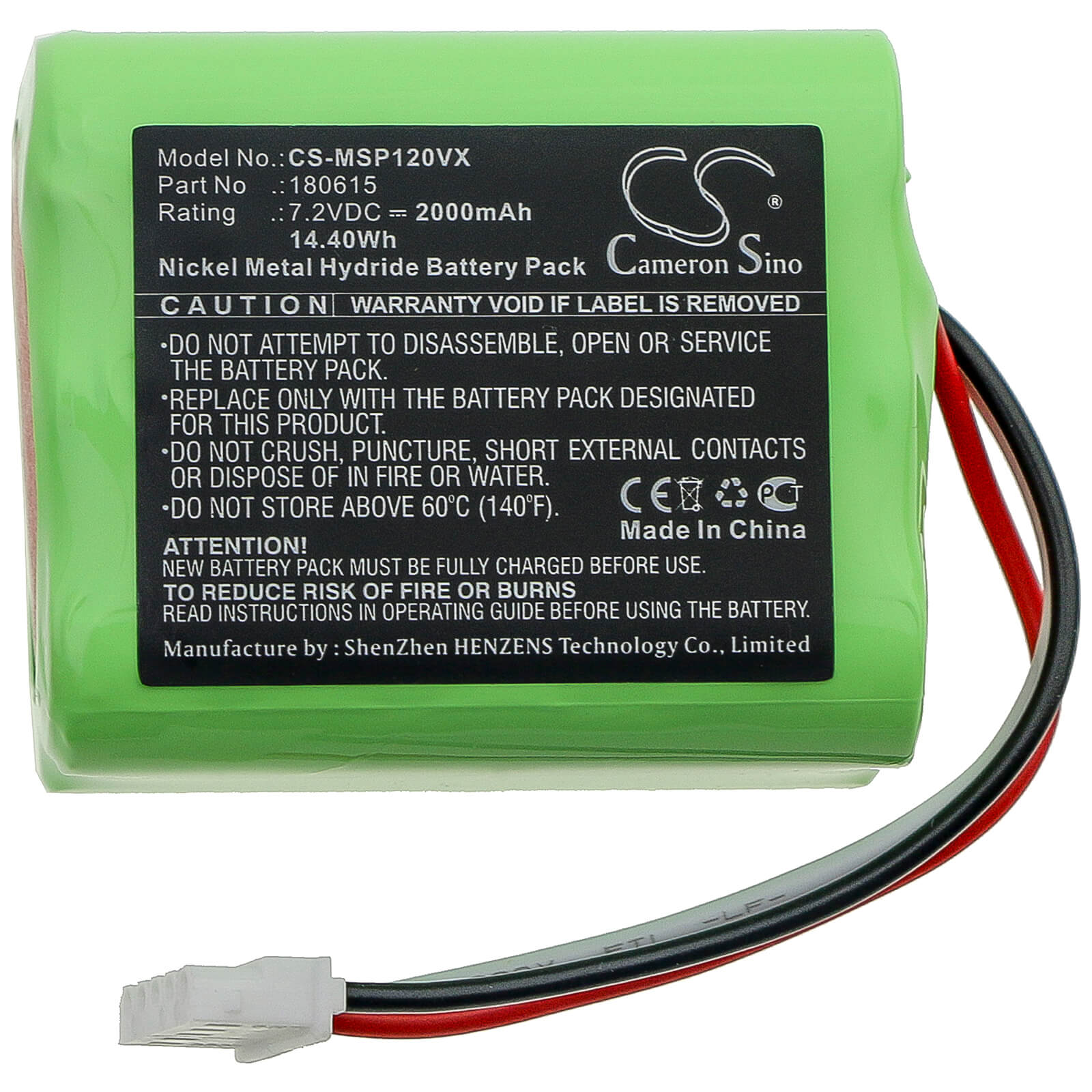 7.2V, 2000mAh, Ni-MH Battery fits Mamibot, Sweepur 120, 14.4Wh