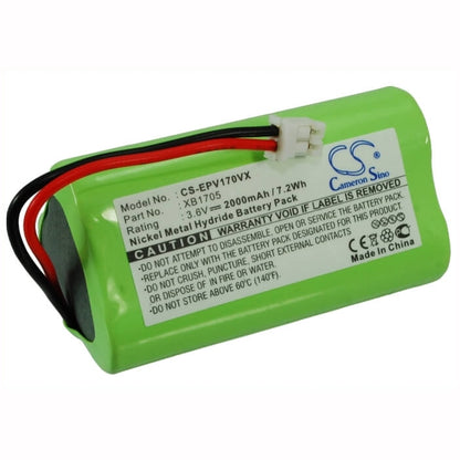 3.6V, 2000mAh, Ni-MH Battery fits Shark, V1705, V1705i, 7.2Wh