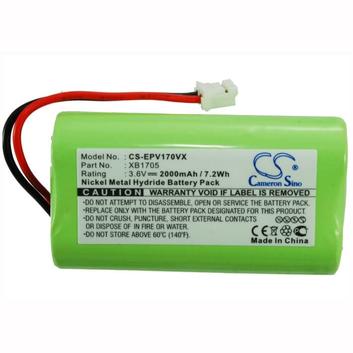 3.6V, 2000mAh, Ni-MH Battery fits Shark, V1705, V1705i, 7.2Wh
