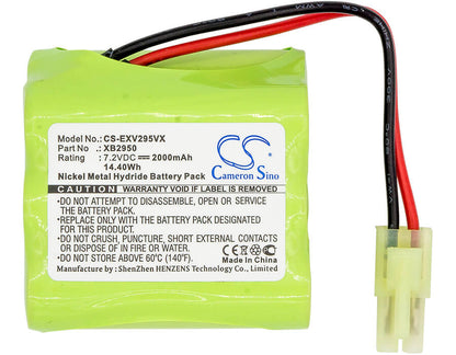 7.2V, 2000mAh, Ni-MH Battery fits Euro Pro, V2945, V2945z, 14.4Wh