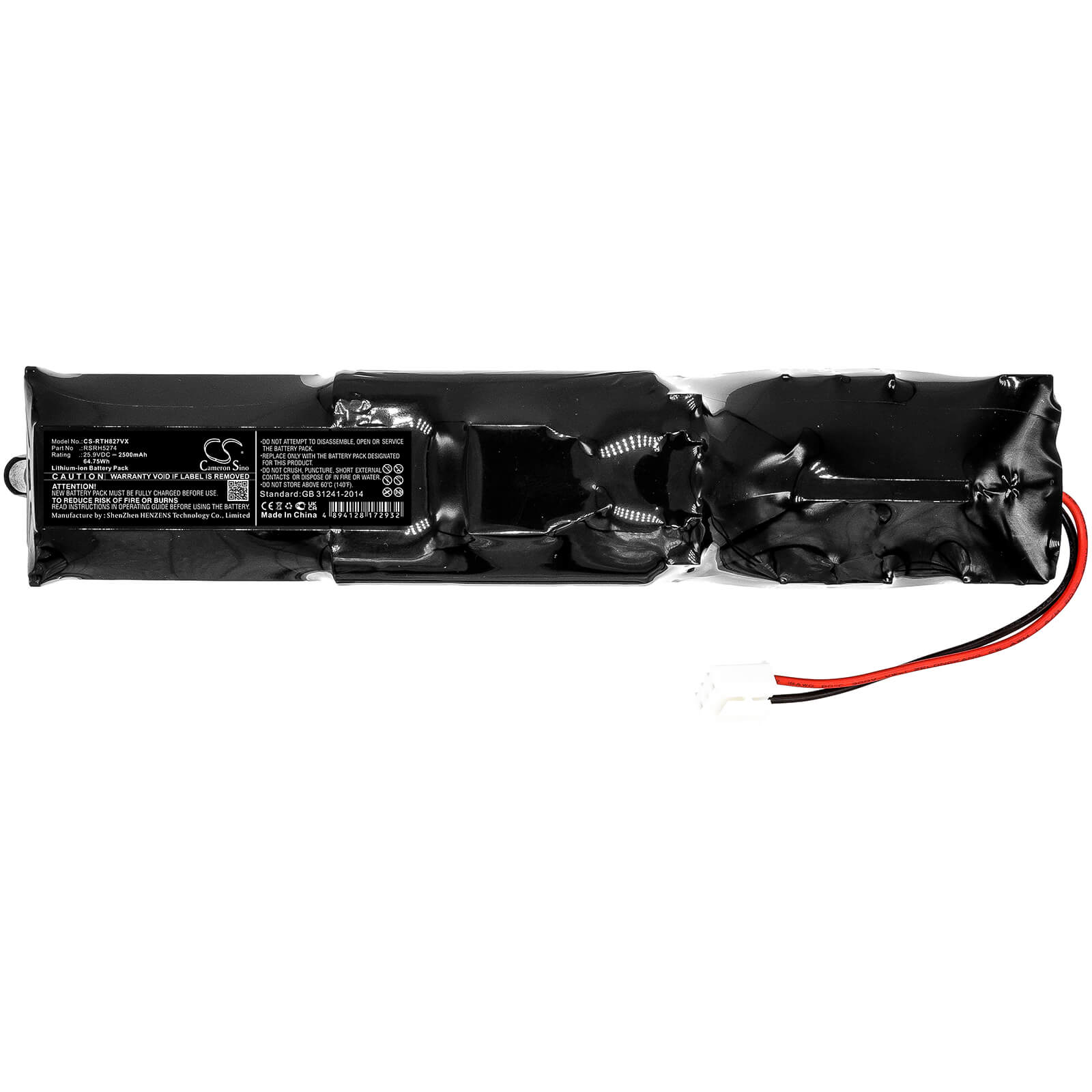 25.9V, 2500mAh, Li-ion Battery fits Rowenta, Rh8825wi / 2d2, Rh8825wi/2d2, 64.75Wh