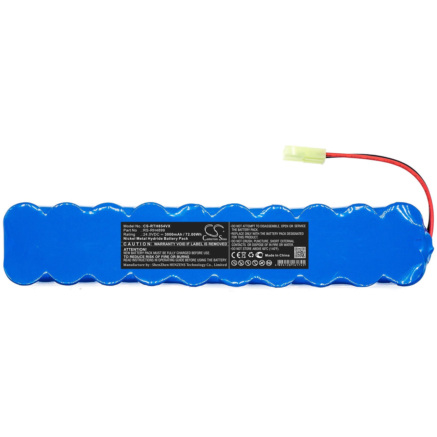 24.0V, 3000mAh, Ni-MH Battery fits Rowenta, Rh8543019a0, Rh8543019a1, 72Wh