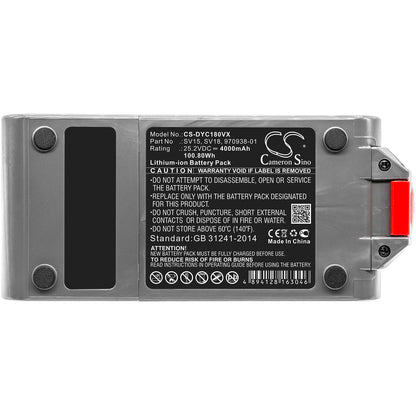 25.2V, 4000mAh, Li-ion Battery fits Dyson, V11 2020, V11 Absolute Extra, 100.8Wh