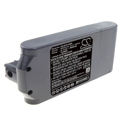25.2V, 3000mAh, Li-ion Battery fits Dyson, Cyclone V10, V10, 75.6Wh