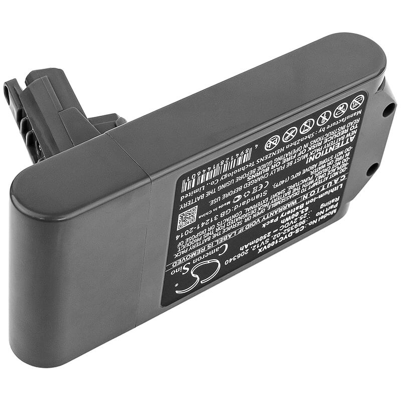 25.2V, 2500mAh, Li-ion Battery fits Dyson, Cyclone V10, V10, 63Wh
