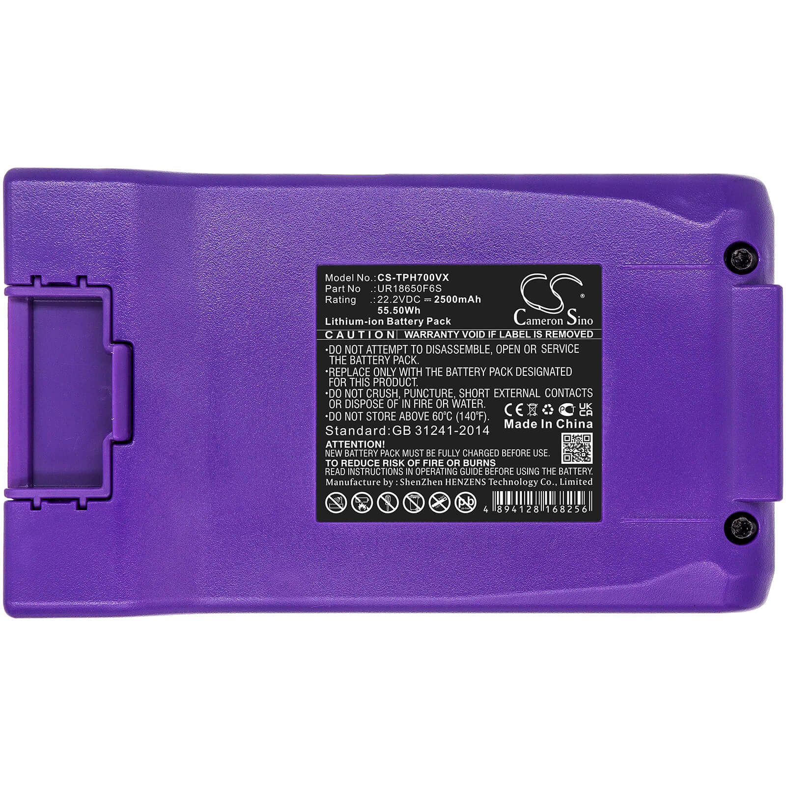 22.2V, 2500mAh, Li-ion Battery fits Hosome, Tph07, 55.5Wh