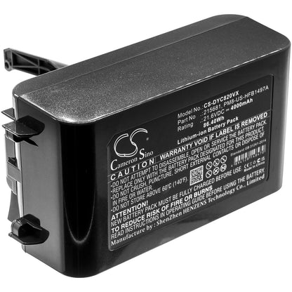 21.6V, 4000mAh, Li-ion Battery fits Dyson, Sv10, V8, 86.4Wh