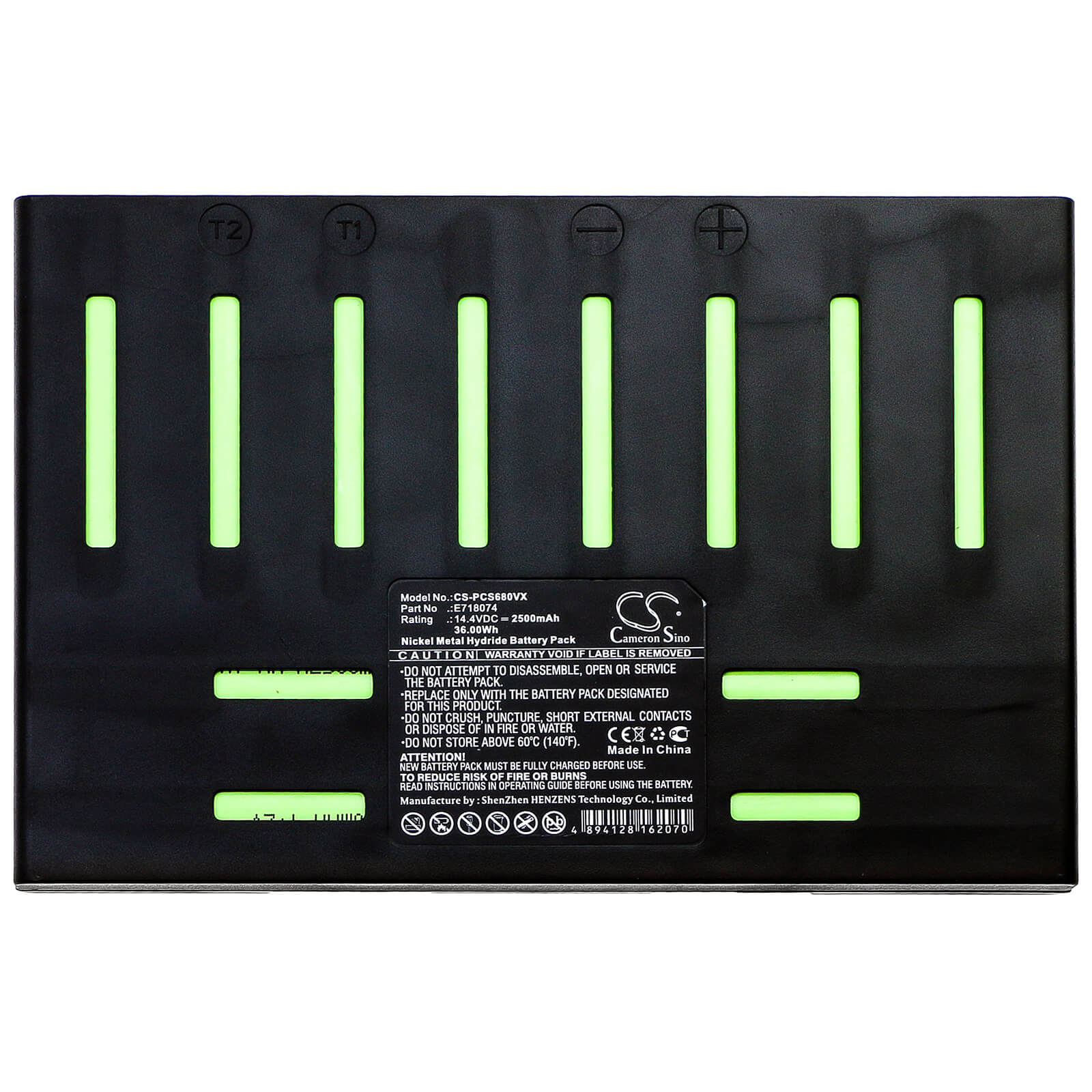 14.4V, 2500mAh, Ni-MH Battery fits Proscenic, Pro Coco, Smart 680t, 36Wh