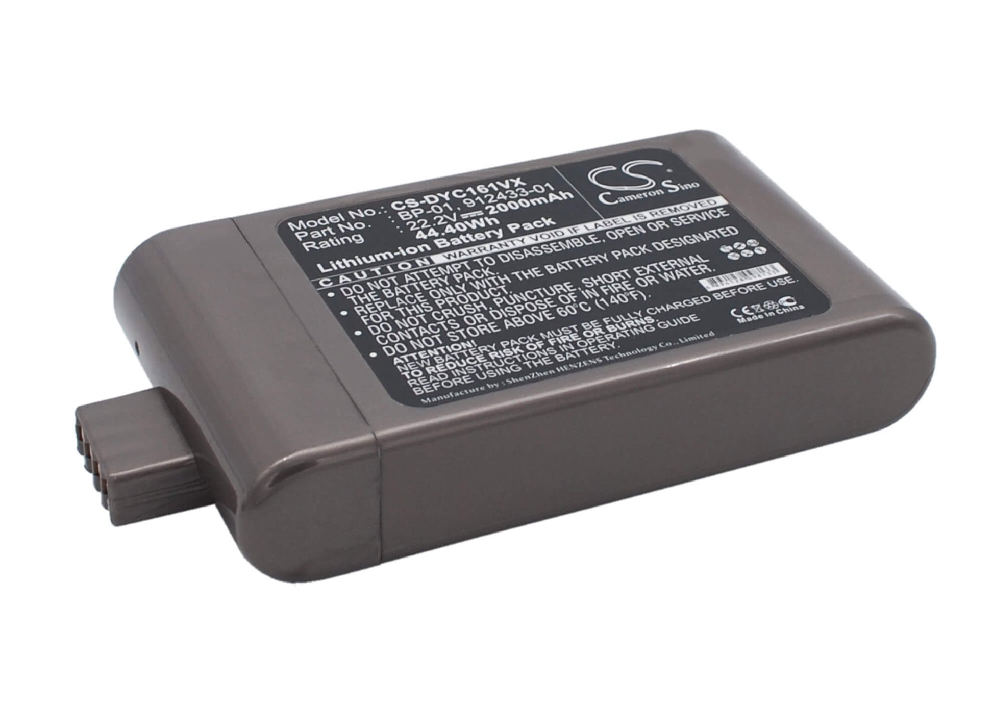 22.2V, 2000mAh, Li-ion Battery fits Dyson, D12 Cordless Vacuum, Dc16, 44.4Wh