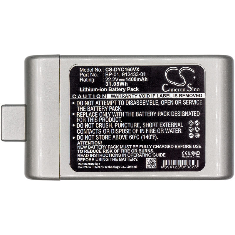 22.2V, 1400mAh, Li-ion Battery fits Dyson, D12 Cordless Vacuum, Dc16, 31.08Wh