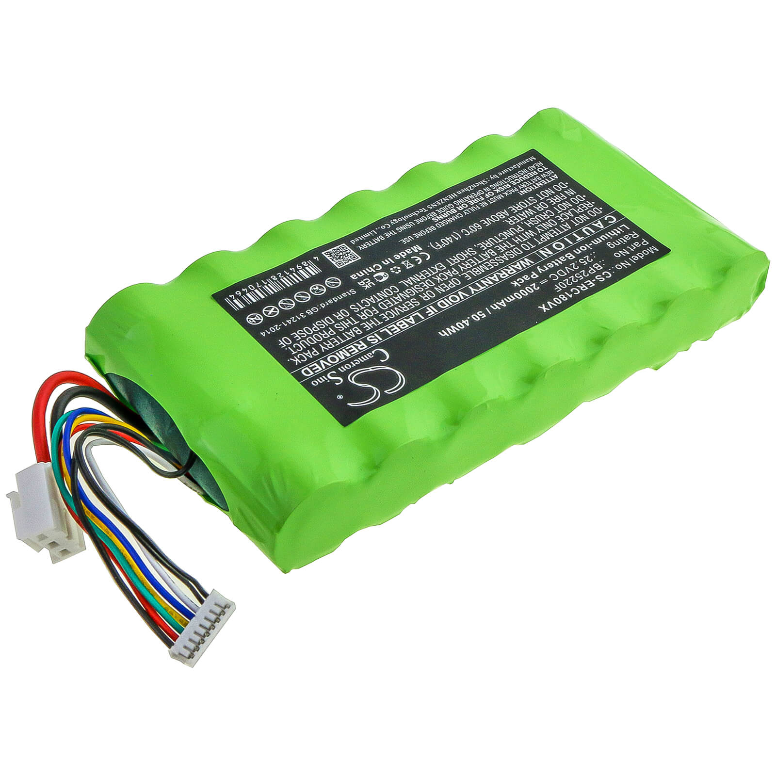 25.2V, 2000mAh, Li-ion Battery fits Eureka, Nec180 Pro, 50.4Wh