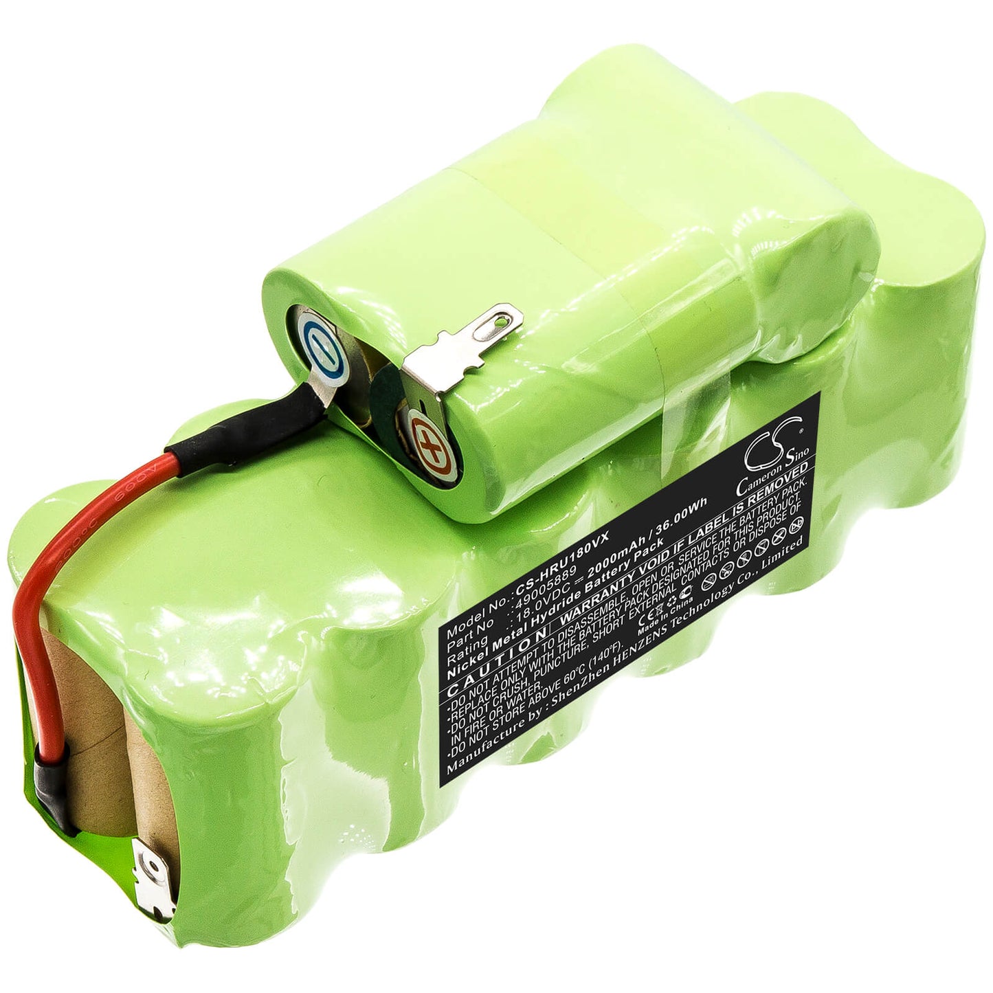 18.0V, 2000mAh, Ni-MH Battery fits Hoover, Su180, Su180b8, 36Wh