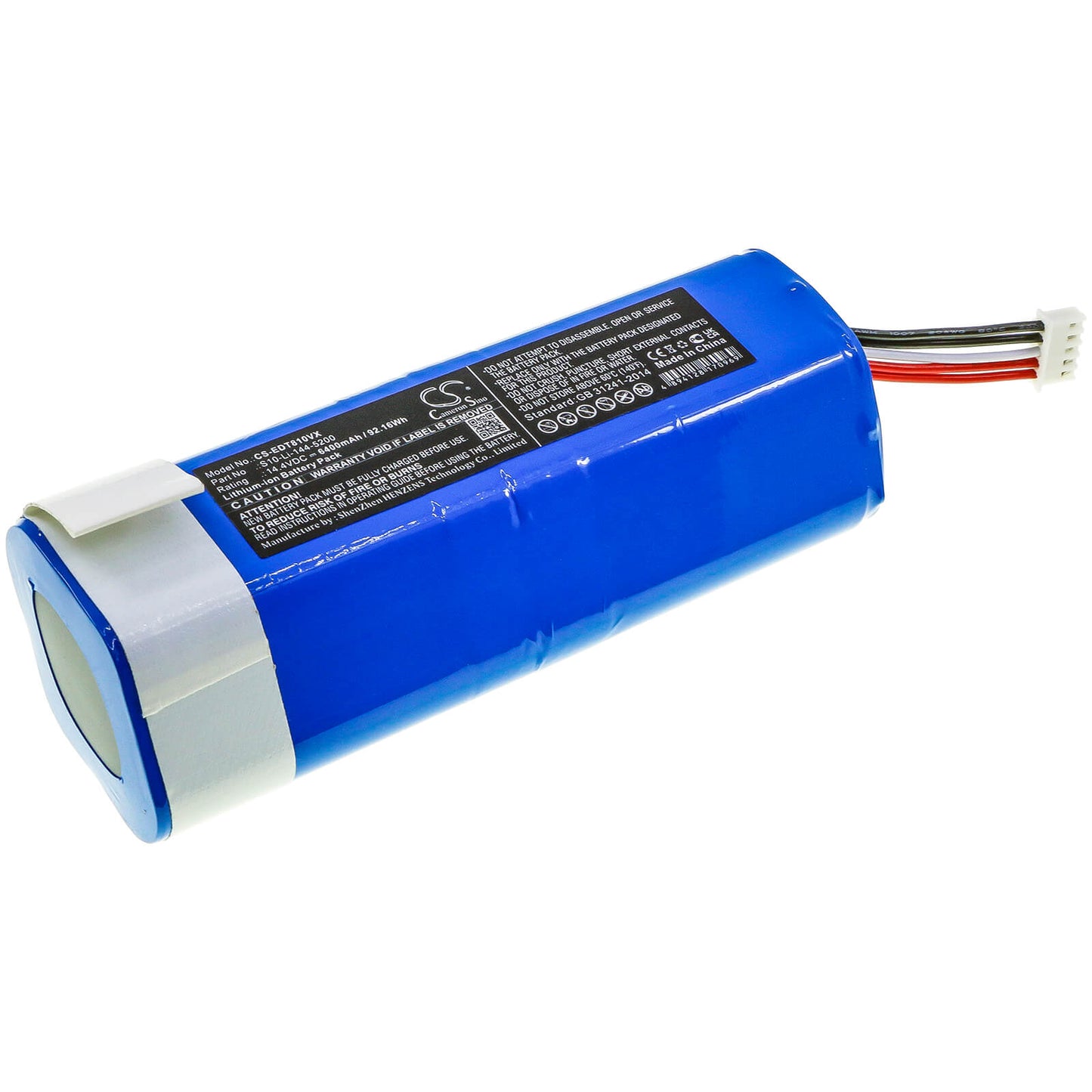 14.4V, 6400mAh, Li-ion Battery fits Ecovacs, Dbx11-11/21, Deebot T8, 92.16Wh