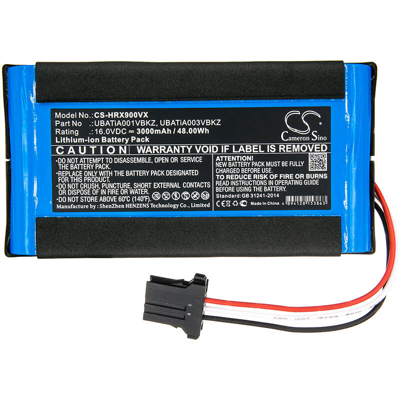 16.0V, 3000mAh, Li-ion Battery fits Sharp, Cocorobo Rx-v100, Cocorobo Rx-v200, 48Wh