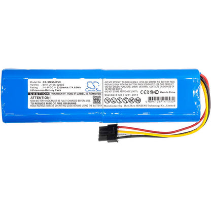 14.4V, 5200mAh, Li-ion Battery fits Xiaomi, Mi Robo, Mijia Roborock S50, 74.88Wh