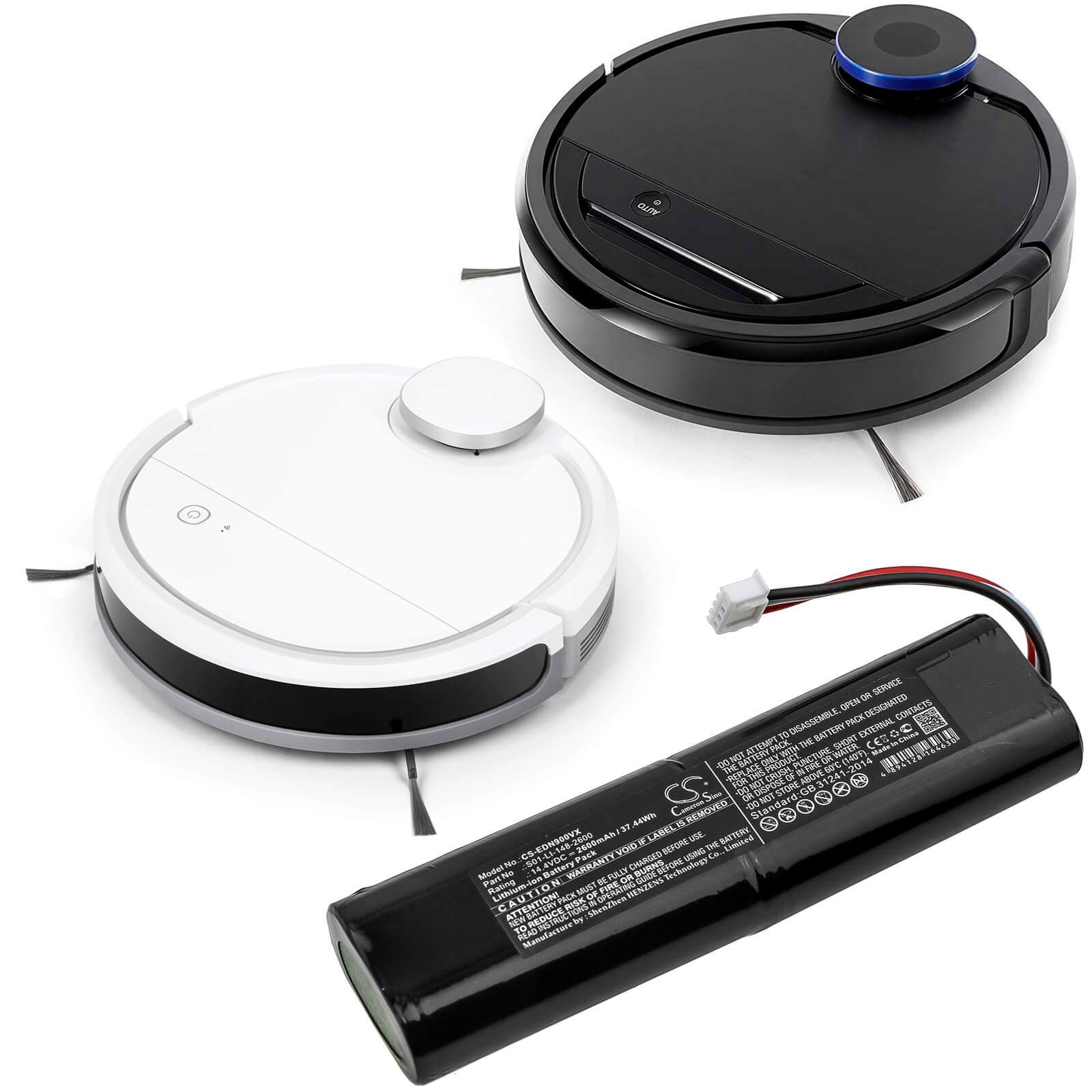 14.4V, 2600mAh, Li-ion Battery fits Ecovacs, Deebot Ozmo 900, Deebot Ozmo 901, 37.44Wh
