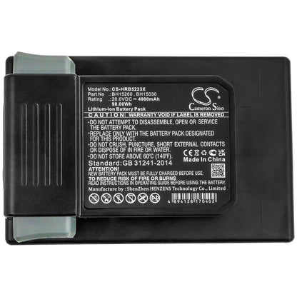 20.0V, 4900mAh, Li-ion Battery fits Hoover, B07q3shzl3, B07q6zhx5r, 98Wh