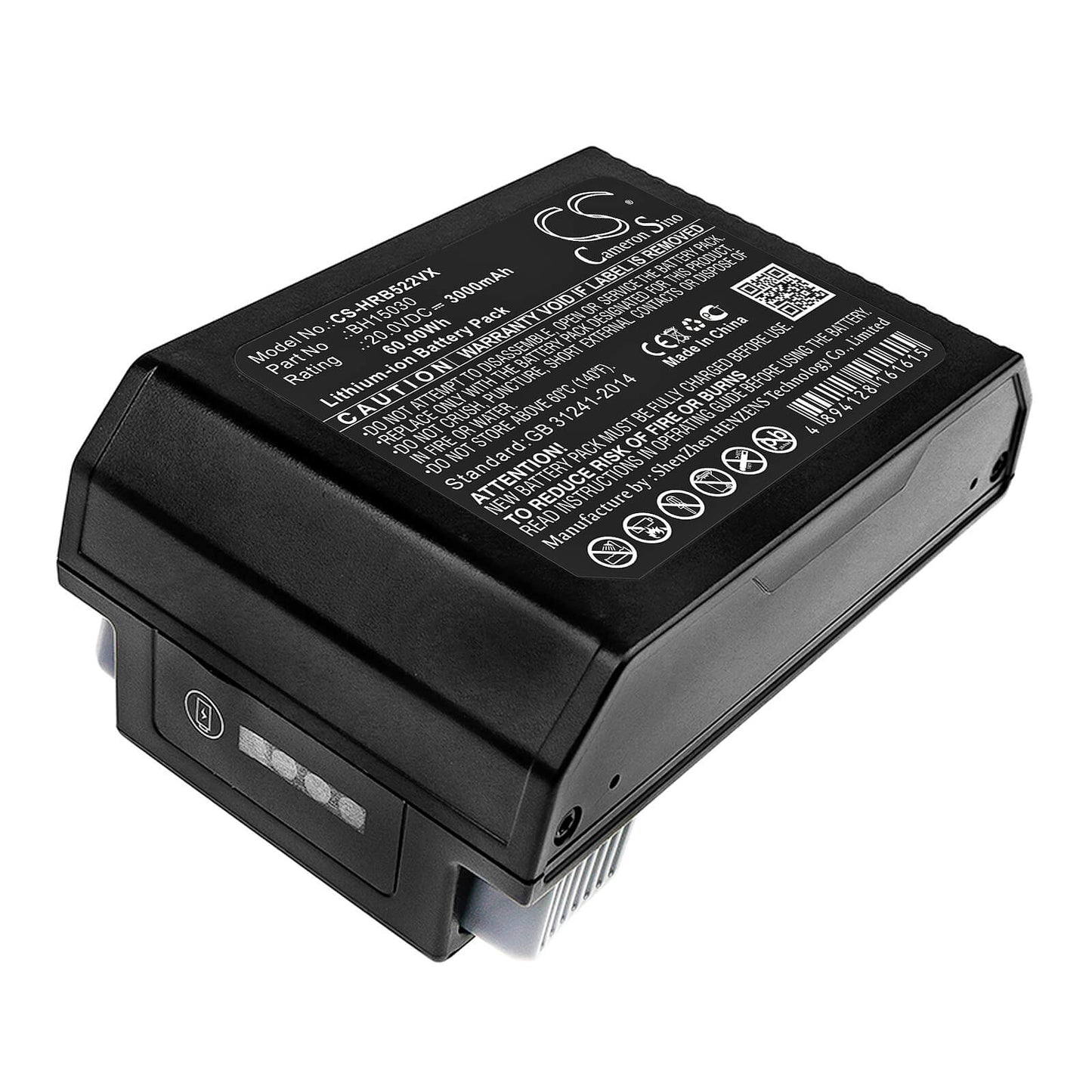 20.0V, 3000mAh, Li-ion Battery fits Hoover, B07q3shzl3, B07q6zhx5r, 60Wh