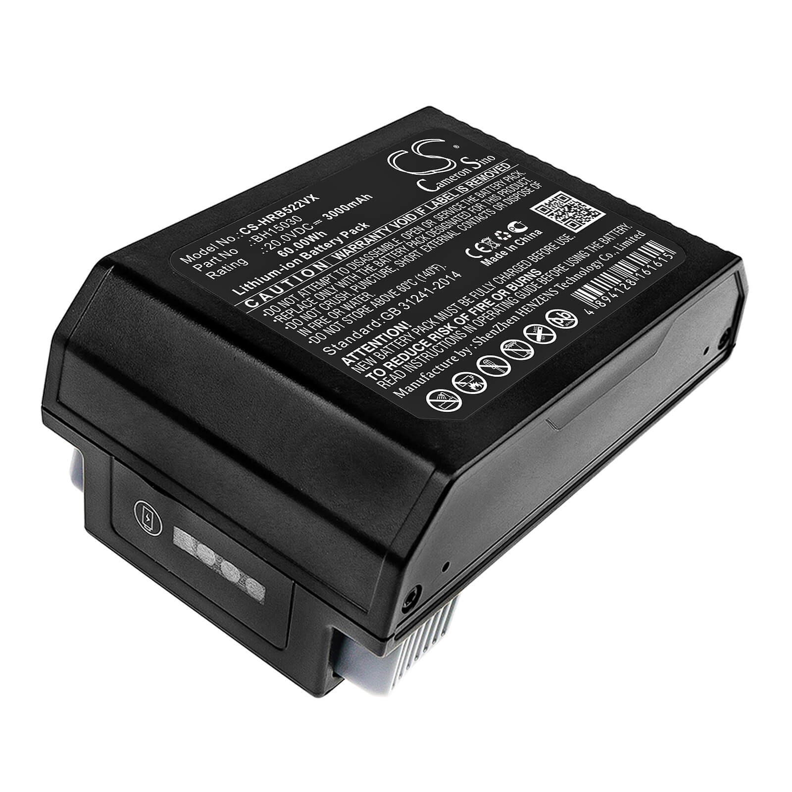 20.0V, 3000mAh, Li-ion Battery fits Hoover, B07q3shzl3, B07q6zhx5r, 60Wh