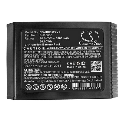 20.0V, 3000mAh, Li-ion Battery fits Vax, Onepwr Spotlessgo Cordless, 60Wh