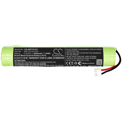 3.6V, 2000mAh, Ni-MH Battery fits Hurricane, Spin Scrubber, 7.2Wh