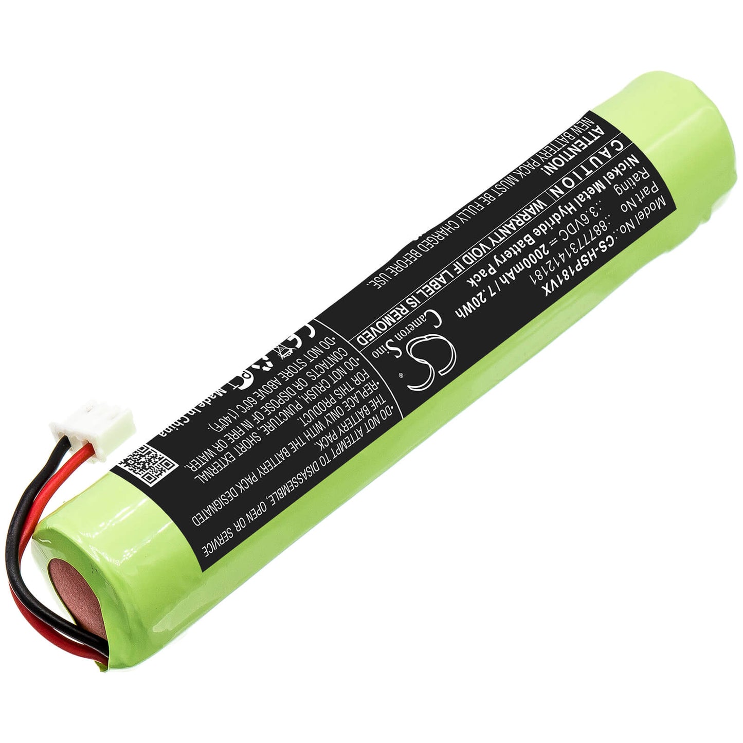 3.6V, 2000mAh, Ni-MH Battery fits Brush, Cleaner Mop, 7.2Wh