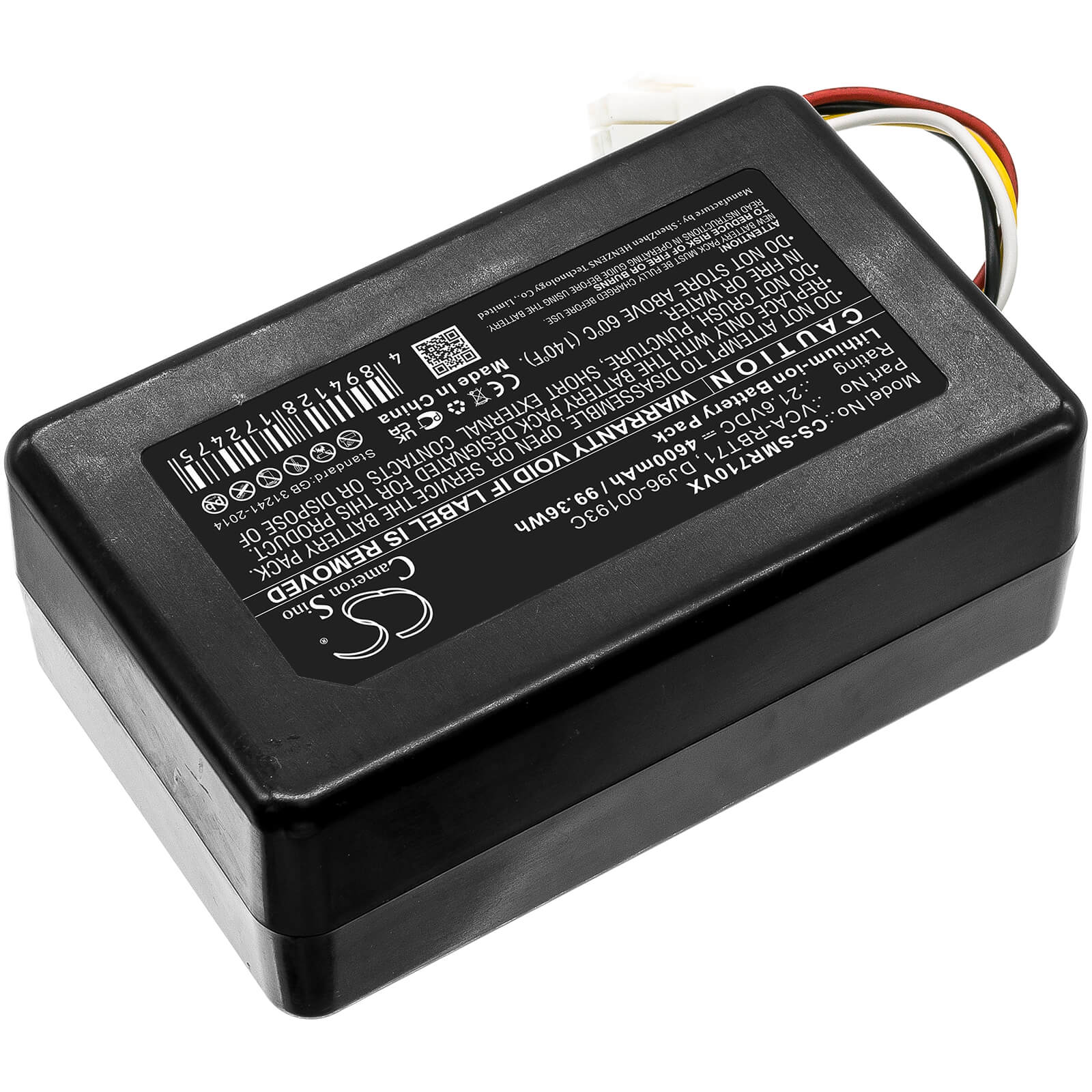 21.6V, 4600mAh, Li-ion Battery fits Samsung, Powerbot R7040, Sr10m701puw, 99.36Wh